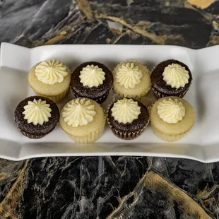 Vanilla and chocolate cupcake