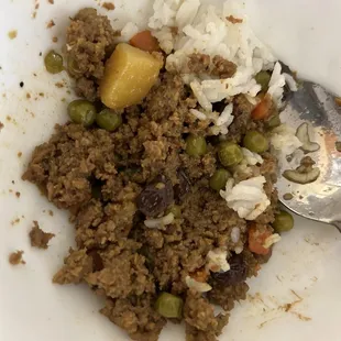 Ground beef with peas