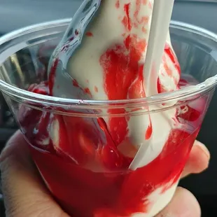 Strawberry sundae, yum!