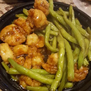 Shrimp and green beans