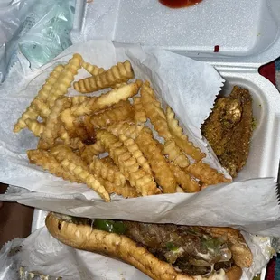 C10. Philly and 5 Pieces Wings Combo