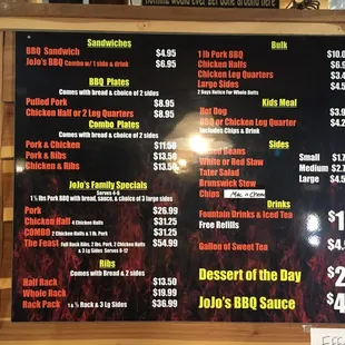 the menu
