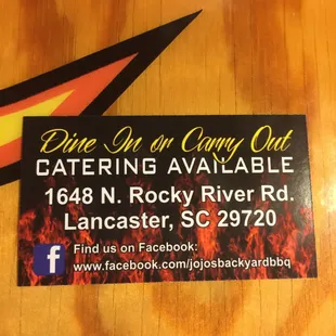 a sticker for the restaurant