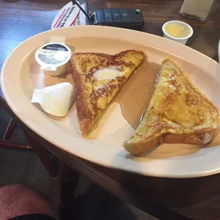 two slices of french toast on a plate