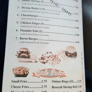 the menu