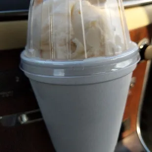 ice cream in a plastic container