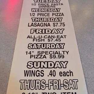 Half price pizza on Monday and Wednesday?  I did not know that.  Now I do.