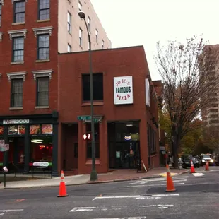 the corner of a street