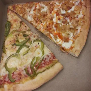 Peppers and onion, buffalo chicken