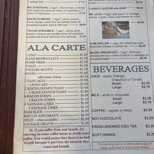 Breakfast Menu