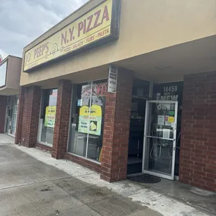 the front of the restaurant