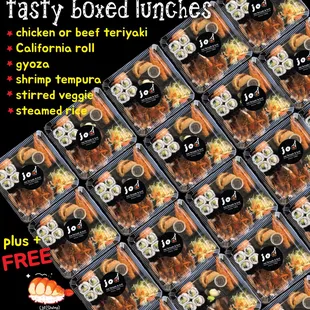 a variety of tasty boxed lunches