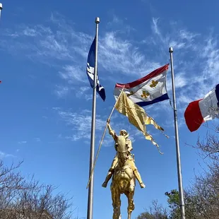 The gilded bronze statue with Joan of Arc, Maid of Orleans