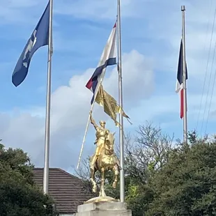 Beautiful gold Joan of Arc Statue - represents the beginning of Mardi Gras and Carnival Season