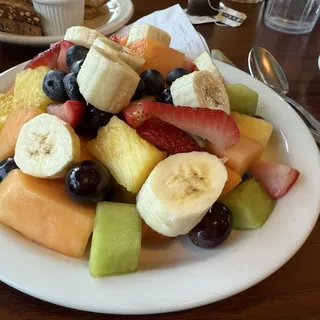 Plate of Sliced Seasonal Fruit