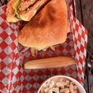 Turkey Melt with macaroni salad