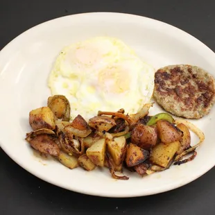a plate of breakfast food