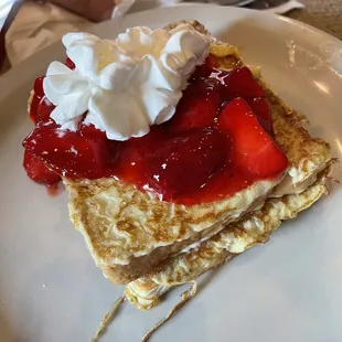 Stuffed French Toast with strawberries topping