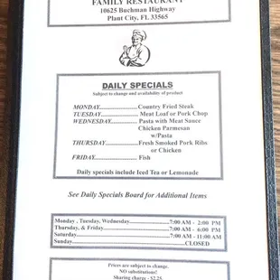 Menu cover