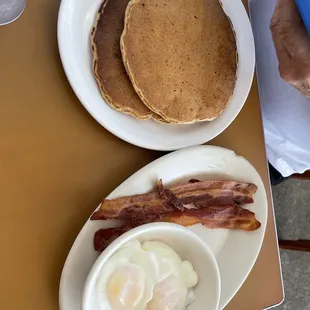 Buckwheat pancakes!!!! And perfectly poached eggs