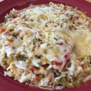 Hash browns with green chile and cheese