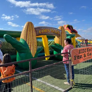 The inflatable corn maze (does not have an exit and my toddler hated that lol)