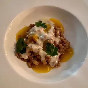 Farro carbonara