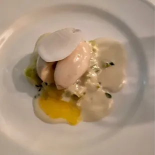 Leeks with soft egg