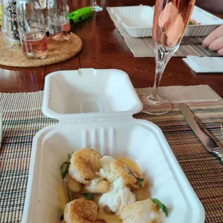 Corn Dumplings & Crunchy Shrimp