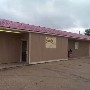 a building with a red roof