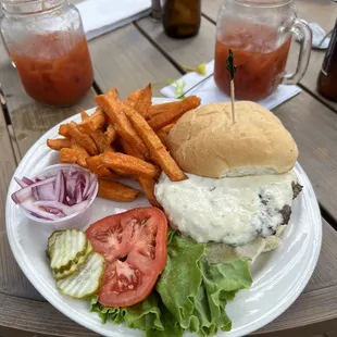 a plate of food on a picnic table