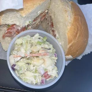 Reg Tuna Salad Sandwich with coleslaw side