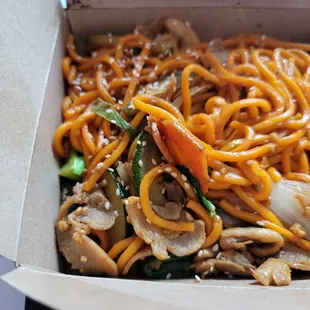 Mongolian bbq with noodles  shrimp and chicken   Mongolian Stir Fry Noodles Bowl