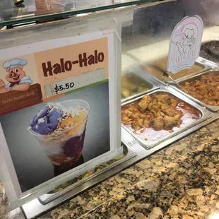 a menu for halo - halo