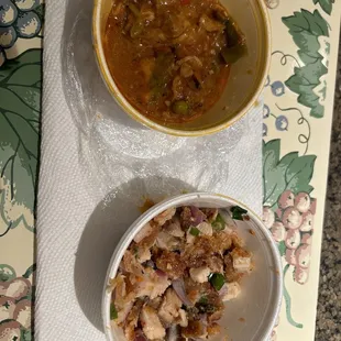 Chicken Apritada and Sisig