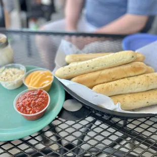 Breadsticks and sauces