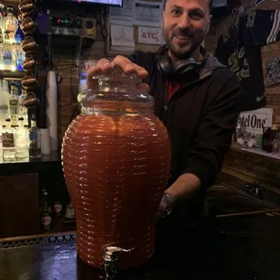 Owner with Christmas lunch