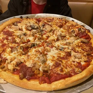 New York style crusted pizza