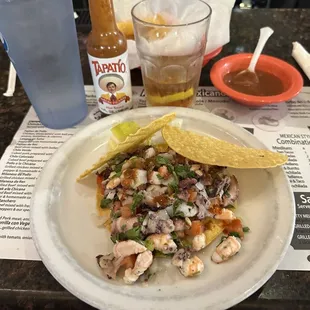Shrimp Pulpo tostada