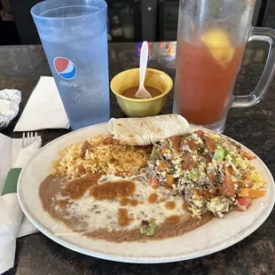 Manchaca plate with breakfast adult beverage.Semper Fi.