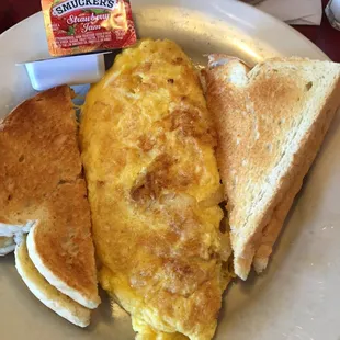 Three egg onion and American cheese on white with white bread