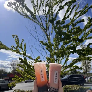 Rose Tea and Strawberry Milk Tea