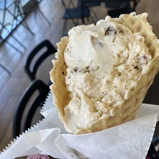 Butter pecan in waffle cone