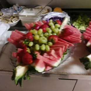 Magnificent fruit tray set at each table as part of dessert  spread for a recent private wedding shower