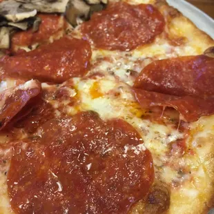 Pepperoni and mushroom! Fresh ingredients