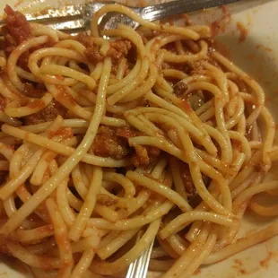 Kids spaghetti after I already started eating it.... Their sauce is delicious