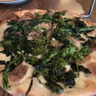 Broccoli Rabe and Sausage Over Fettuccine