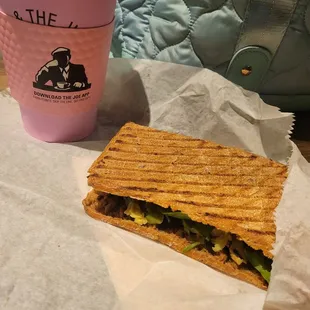 Avocado and vegan pesto sandwich