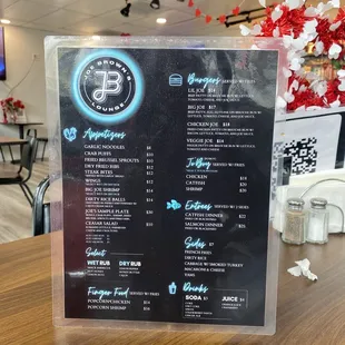 Updated menu as of Feb. 2024