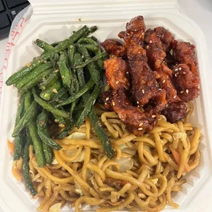 Green Beans, Peking Spare Ribs, Chow Mein  2 Item Lunch Special